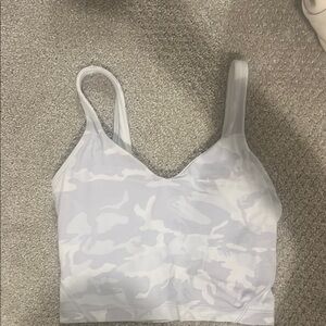 White Camouflage Women's Sports Bra